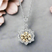 1.0 Ct Diamond Snowflake Pendant Necklace-Evani Naomi Jewelry