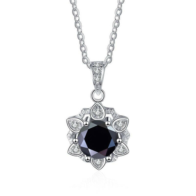 1.0 Ct Diamond Snowflake Pendant Necklace-Evani Naomi Jewelry