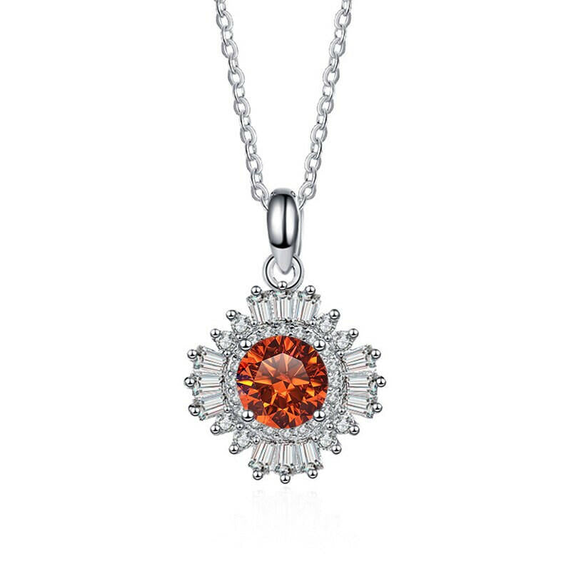 1.0 Ct Diamond Sunflower Pendant Necklace-Evani Naomi Jewelry