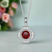 1.0 Ct Diamond Sunflower Pendant Necklace-Evani Naomi Jewelry