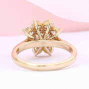 1.0 Ct Flower Shape Diamond Halo Engagement Ring-Evani Naomi Jewelry