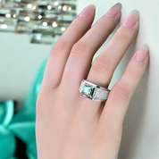 1.0 Ct Green Round Diamond Iced Out Men's Wedding Ring-Evani Naomi Jewelry