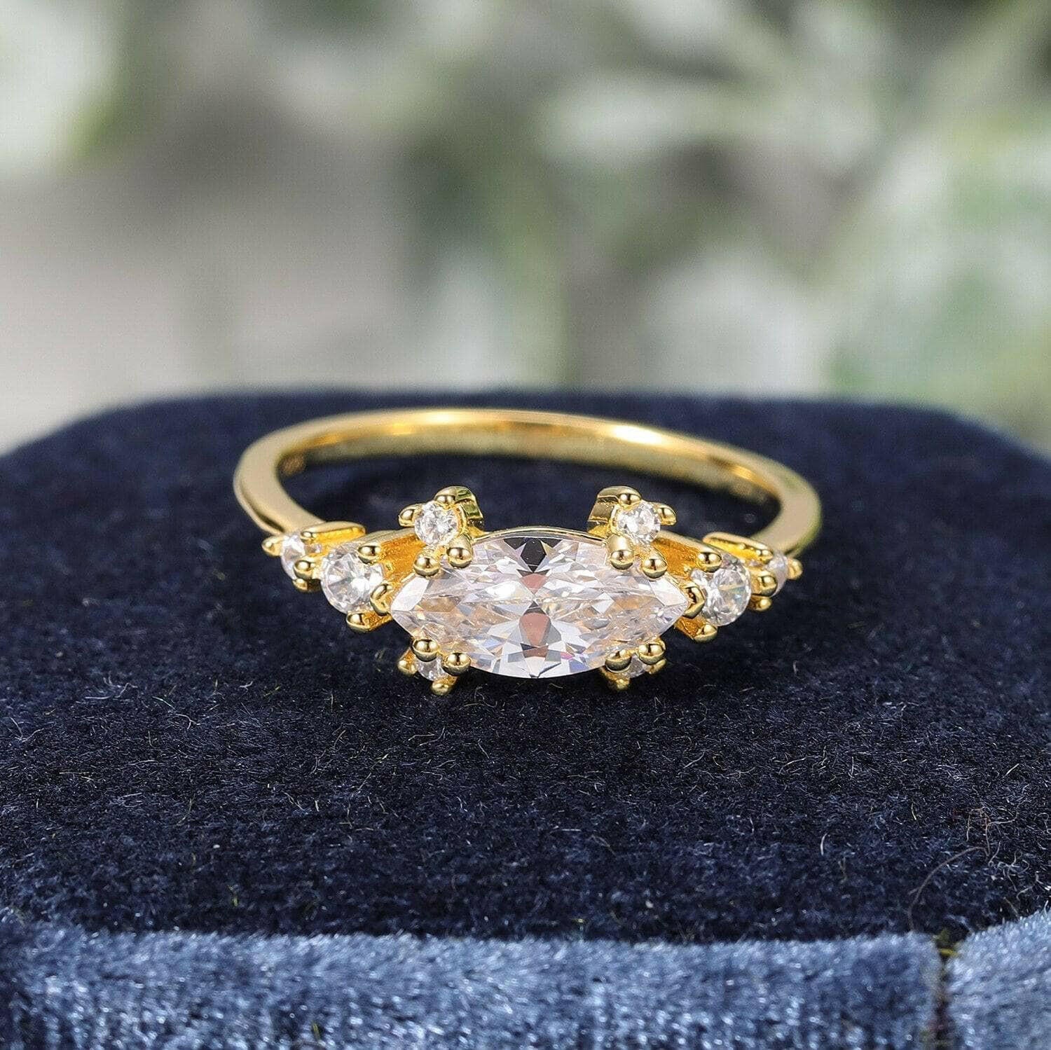 1.0 Ct Marquise Cut Diamond Classic 18k Gold Engagement Ring-Evani Naomi Jewelry
