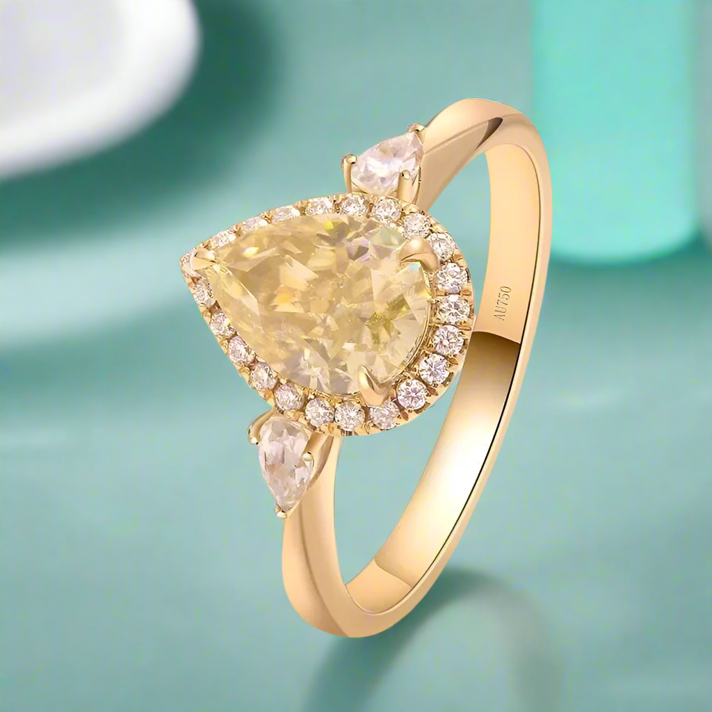 1.0 Ct Pear Cut Diamond Engagement Ring-Evani Naomi Jewelry