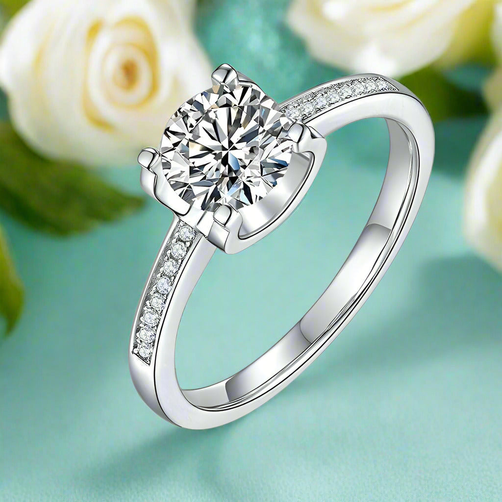 1.0 Ct Petite Milgrain Engagement Ring-Evani Naomi Jewelry