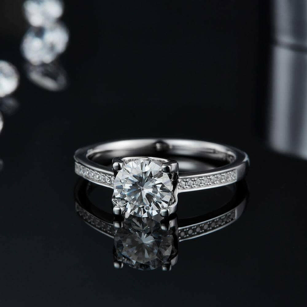 1.0 Ct Petite Milgrain Engagement Ring-Evani Naomi Jewelry