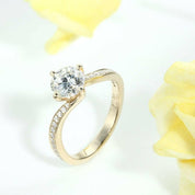 1.0 Ct Round Cut Diamond 14K Yellow Gold Engagement Ring-Evani Naomi Jewelry