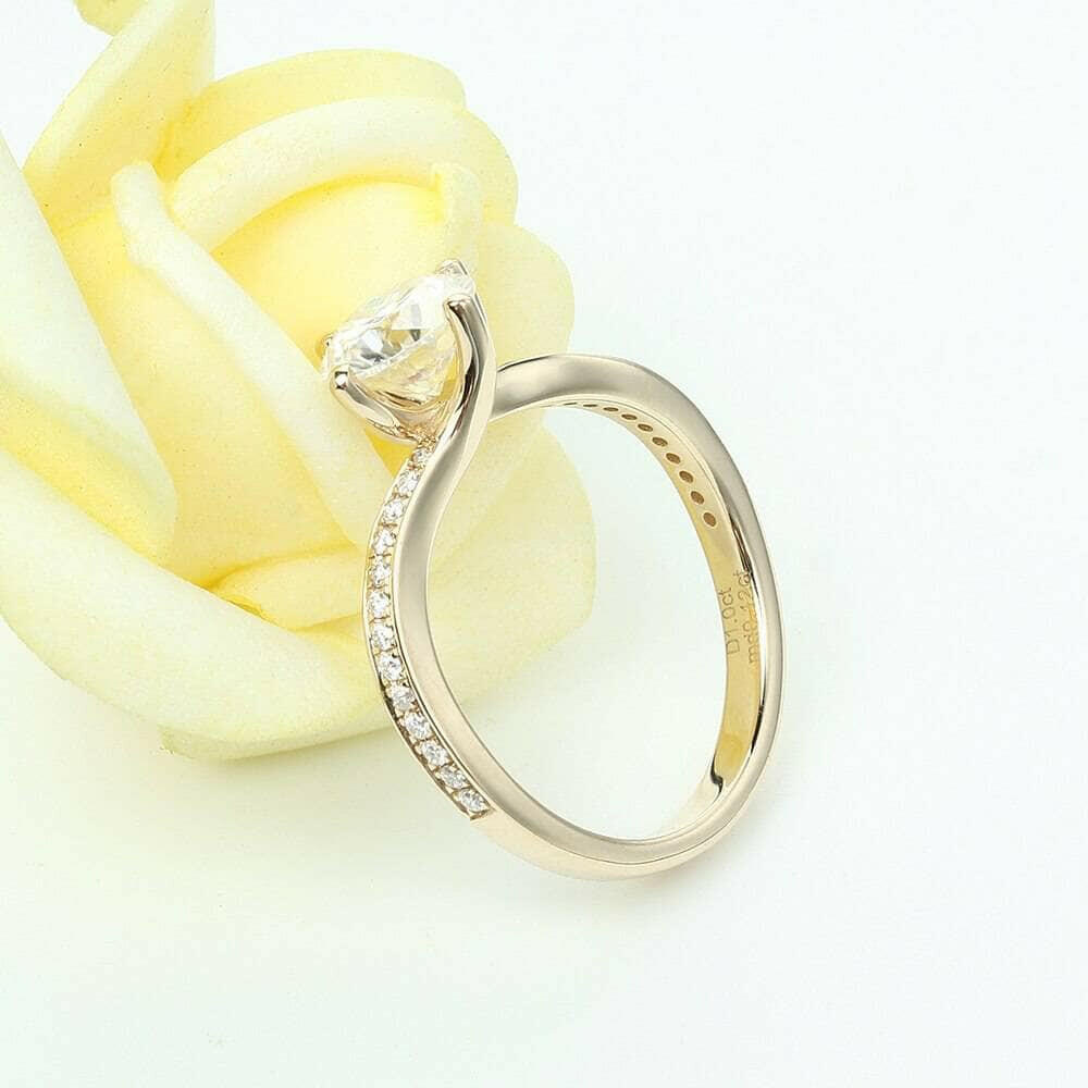 1.0 Ct Round Cut Diamond 14K Yellow Gold Engagement Ring-Evani Naomi Jewelry