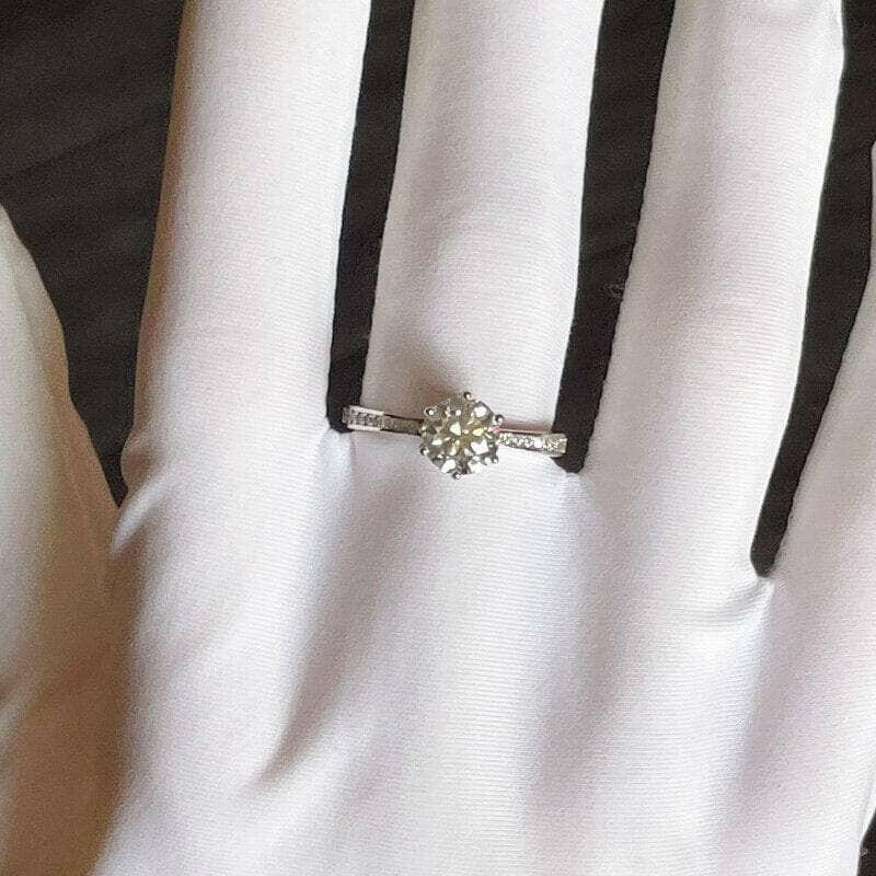 1.0 Ct Round Cut Diamond Crown Design Engagement Ring-Evani Naomi Jewelry
