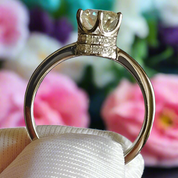 1.0 Ct Round Cut Diamond Crown Design Engagement Ring-Evani Naomi Jewelry