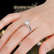 1.0 Ct Round Cut Diamond Engagement Ring-Evani Naomi Jewelry