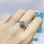 1.0 Ct Round Cut Diamond Engagement Ring with Heart Claws-Evani Naomi Jewelry