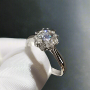 1.0 Ct Round Cut Diamond Engagement Ring with Heart Claws-Evani Naomi Jewelry