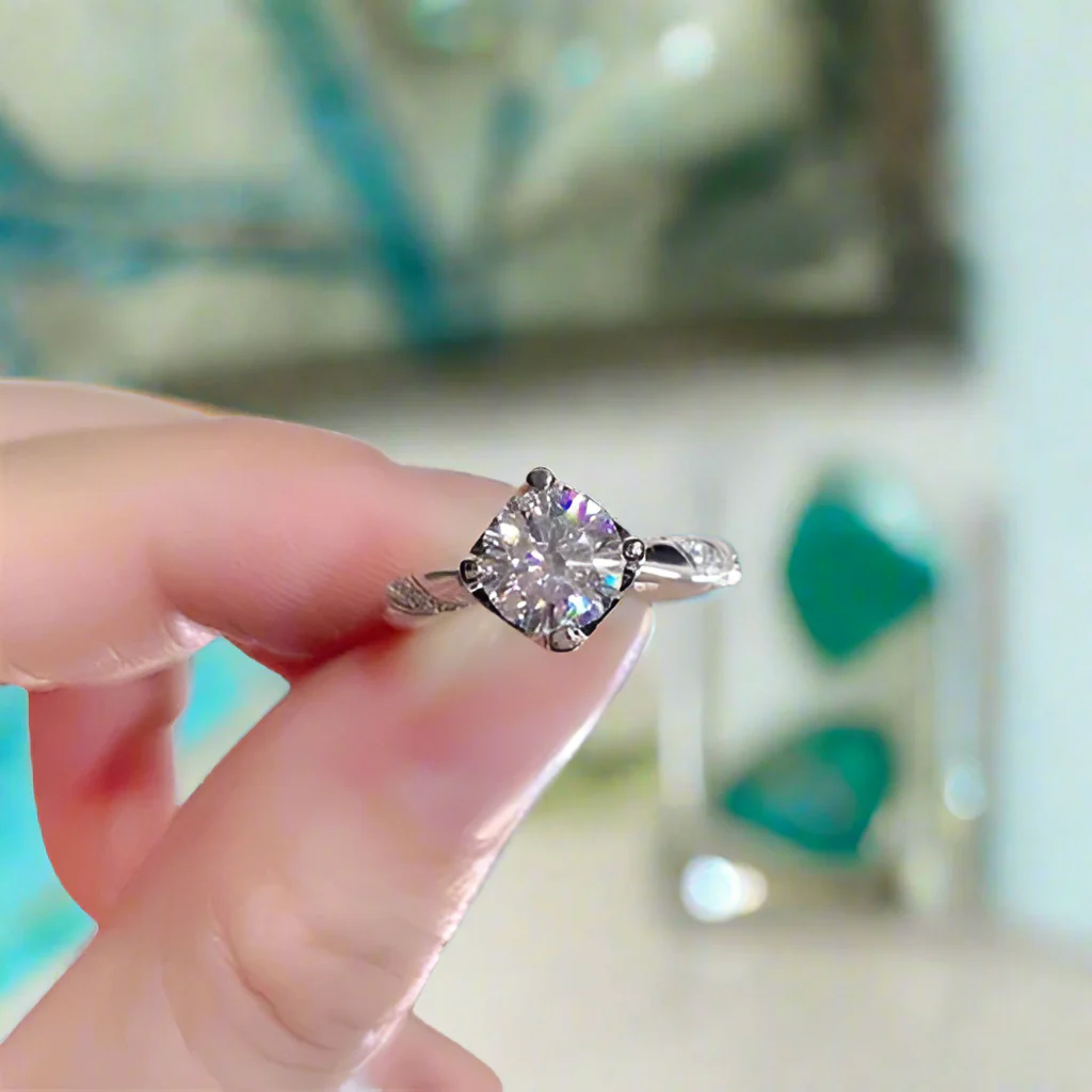 1.0 Ct Round Cut Diamond Engagement Ring-Evani Naomi Jewelry