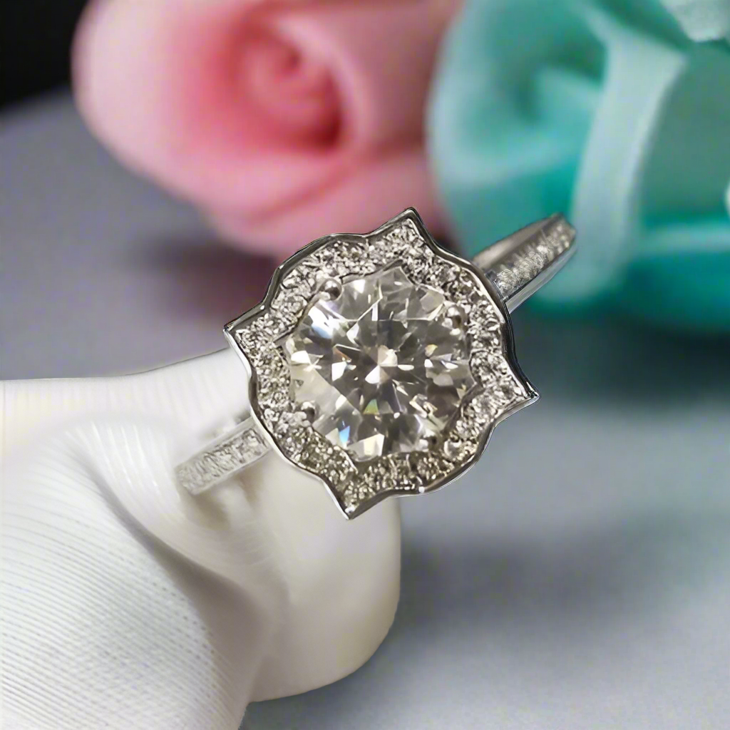 1.0 Ct Round Cut Diamond Engagement Ring-Evani Naomi Jewelry