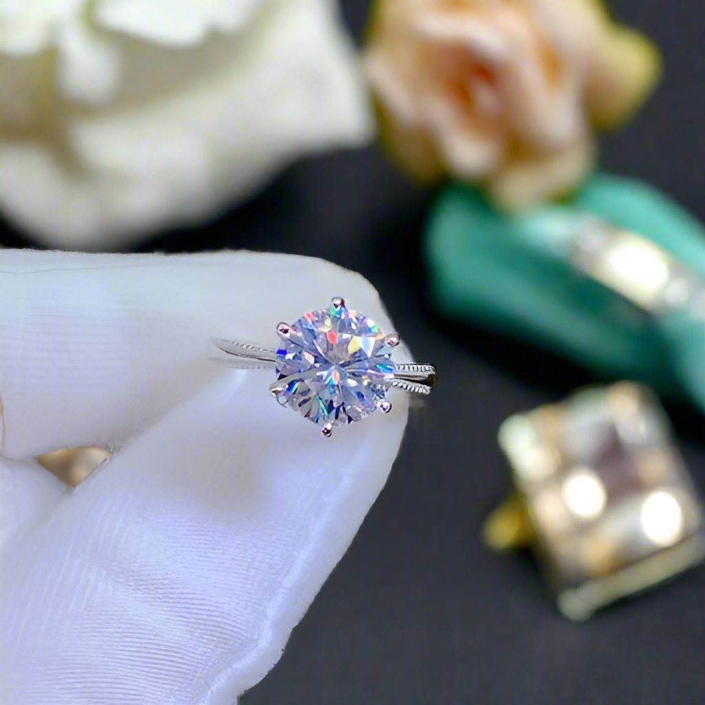 1.0 Ct Round Cut Diamond Engagement Ring-Evani Naomi Jewelry