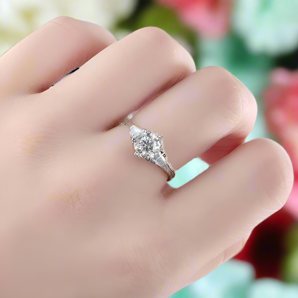 1.0 Ct Round Cut Diamond Engagement Ring-Evani Naomi Jewelry