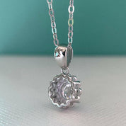 1.0 Ct Round Cut Diamond Flower Bud Pendant Necklace-Evani Naomi Jewelry