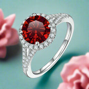 1.0 Ct Round Cut Diamond Halo Engagement Ring-Evani Naomi Jewelry