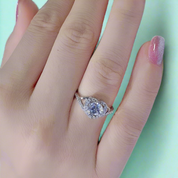 1.0 Ct Round Cut Diamond Heart Style Engagement Ring-Evani Naomi Jewelry