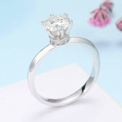 1.0 Ct Round Cut Diamond Hidden Halo Engagement Ring-Evani Naomi Jewelry