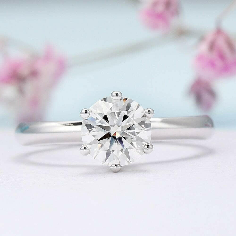 1.0 Ct Round Cut Diamond Hidden Halo Engagement Ring-Evani Naomi Jewelry
