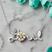 1.0 Ct Round Cut Diamond Love Necklace-Evani Naomi Jewelry