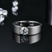 1.0 Ct Round Cut Diamond Men's Solitaire Wedding Ring-Evani Naomi Jewelry