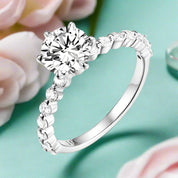 1.0 Ct Round Cut Diamond Rose Gold Engagement Ring-Evani Naomi Jewelry