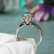 1.0 Ct Round Cut Diamond Snowflake Engagement Ring-Evani Naomi Jewelry