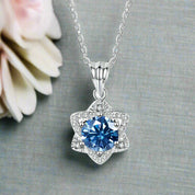 1.0 Ct Round Cut Diamond Star Pendant Necklace-Evani Naomi Jewelry