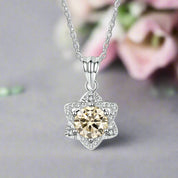 1.0 Ct Round Cut Diamond Star Pendant Necklace-Evani Naomi Jewelry