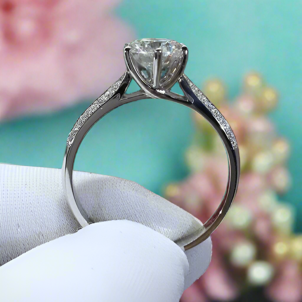 1.0 Ct Round Cut Diamond Wedding Ring-Evani Naomi Jewelry