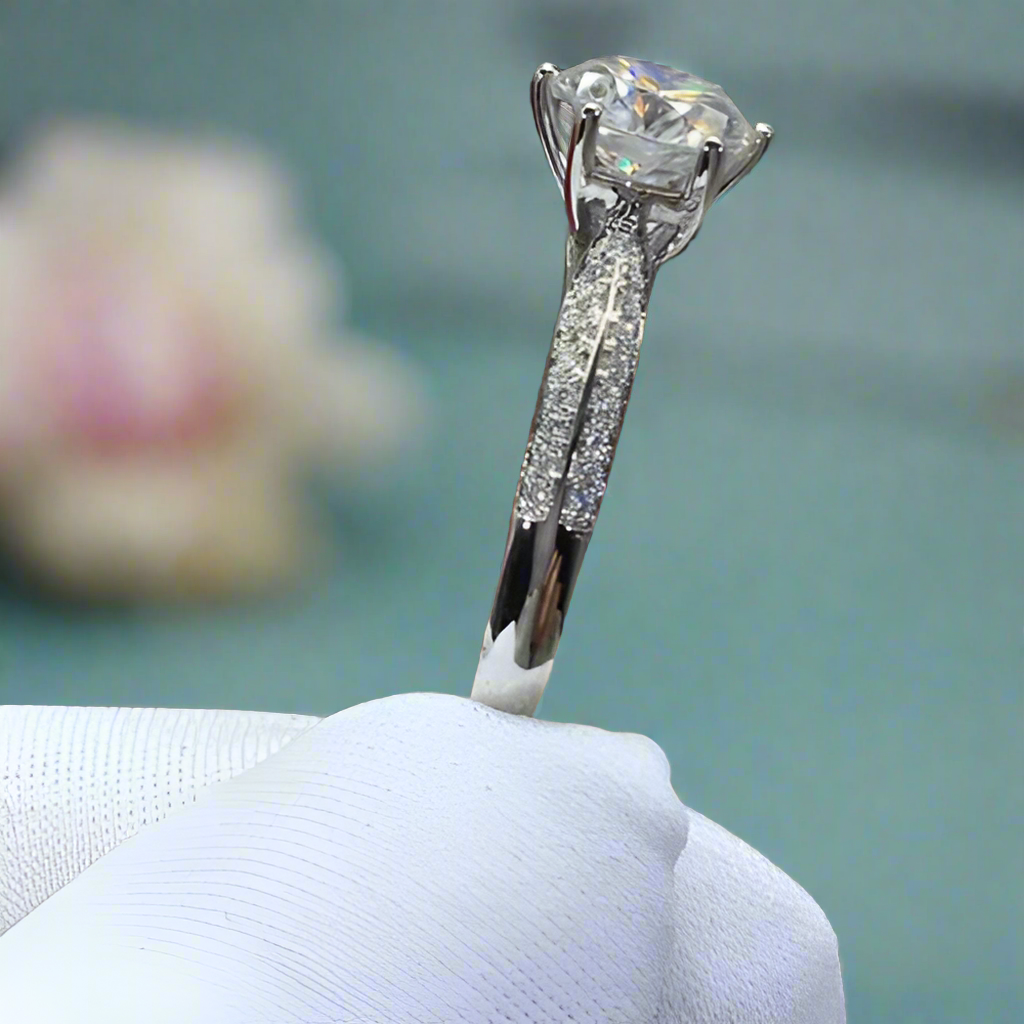 1.0 Ct Round Cut Diamond Wedding Ring-Evani Naomi Jewelry