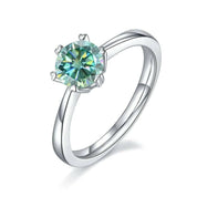 1.0 Ct Round Cut Green Solitaire Diamond Engagement Ring-Evani Naomi Jewelry