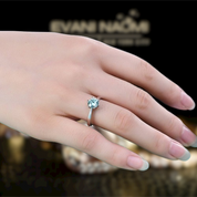1.0 Ct Round Cut Green Solitaire Diamond Engagement Ring-Evani Naomi Jewelry
