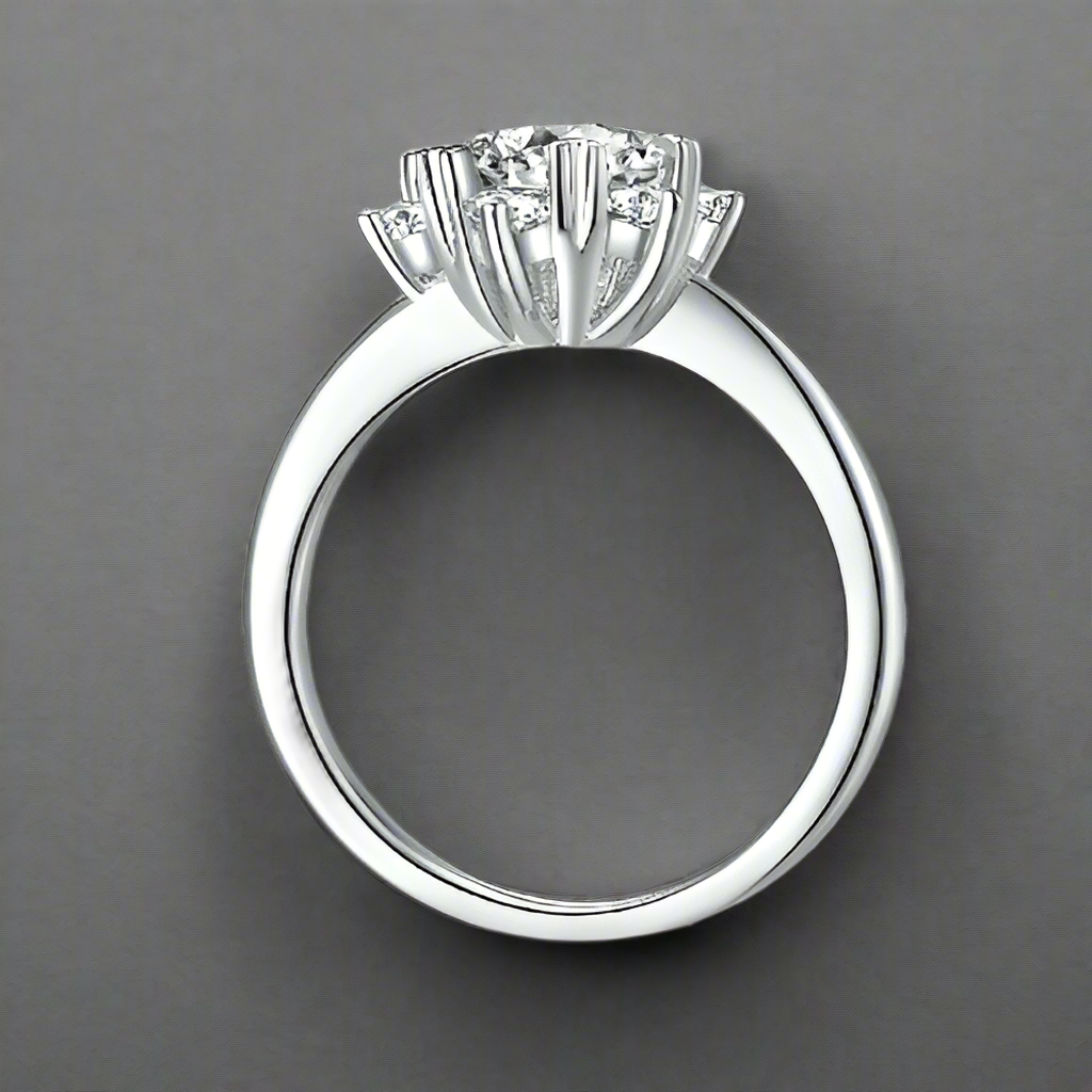 1.0 Ct Round Cut Halo Diamond Engagement Ring-Evani Naomi Jewelry