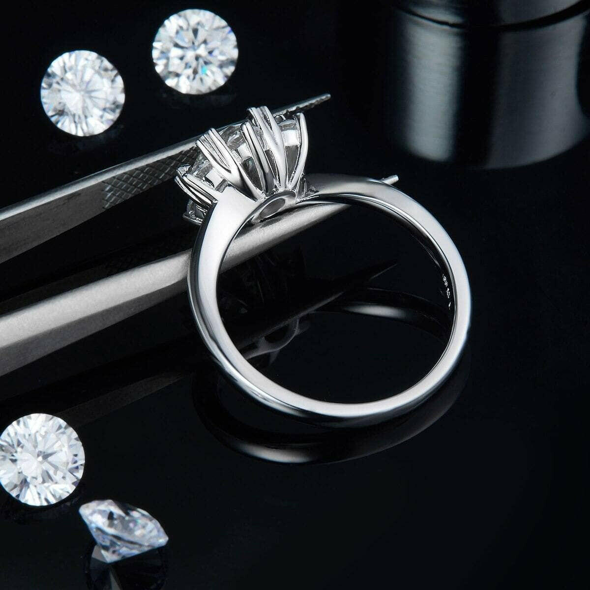 1.0 Ct Round Cut Halo Diamond Engagement Ring-Evani Naomi Jewelry