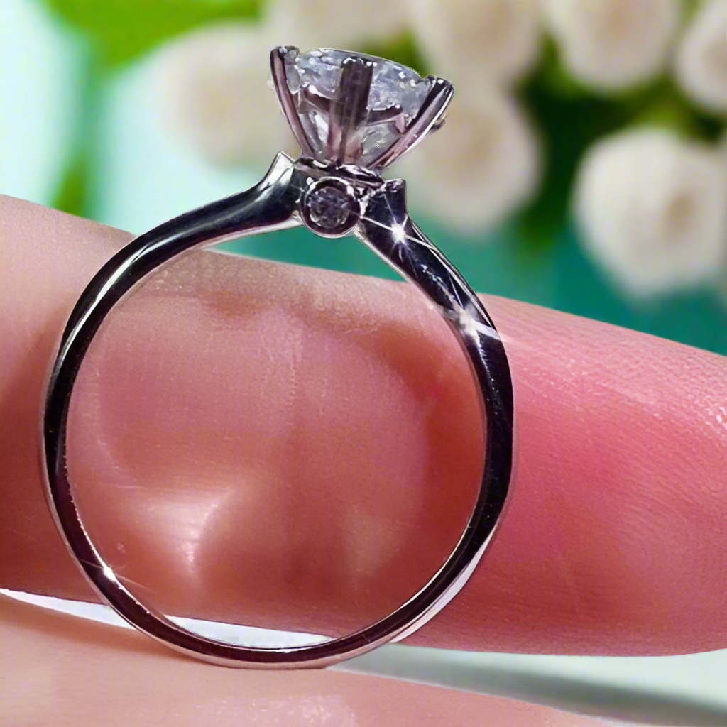 1.0 Ct Round Cut Snowflake Engagement Ring-Evani Naomi Jewelry