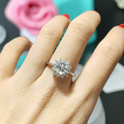 1.0 Ct Round Cut Sunflower Engagement Ring-Evani Naomi Jewelry