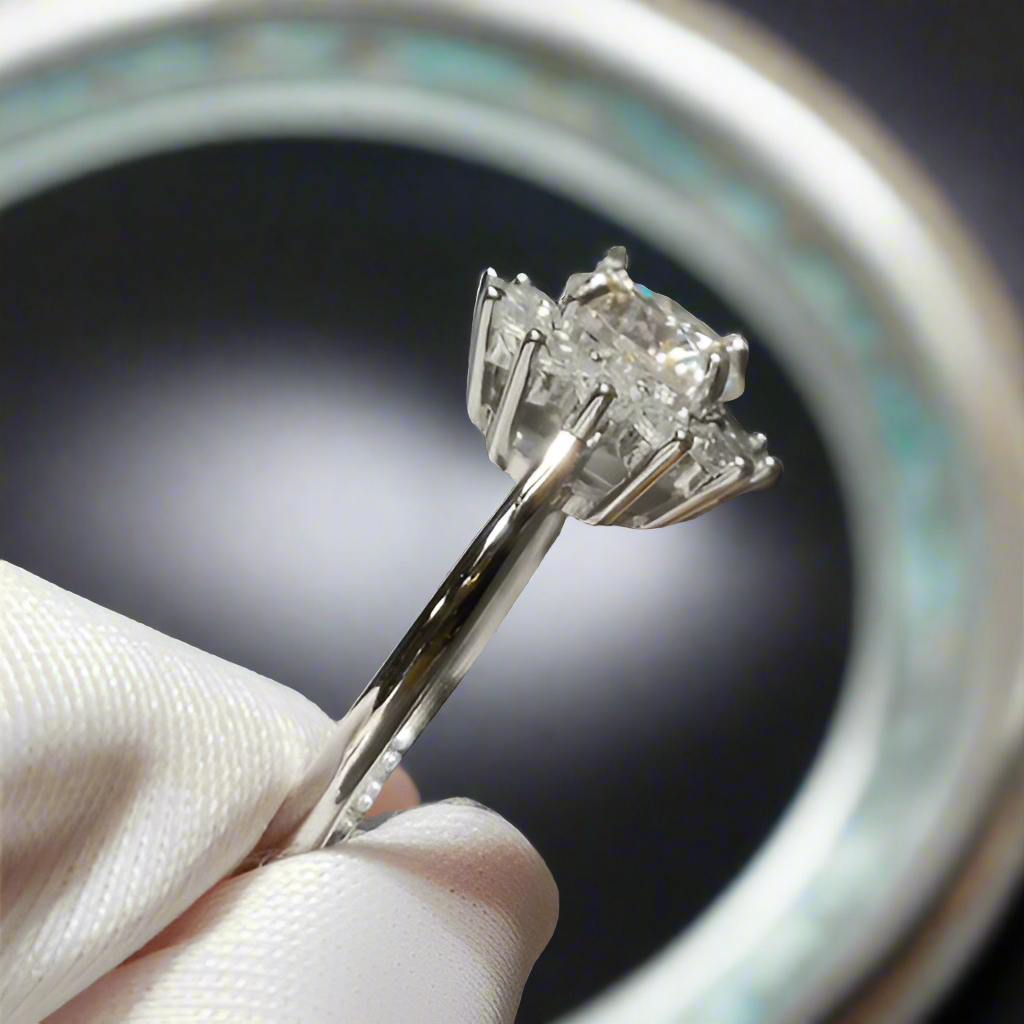 1.0 Ct Round Cut Sunflower Engagement Ring-Evani Naomi Jewelry