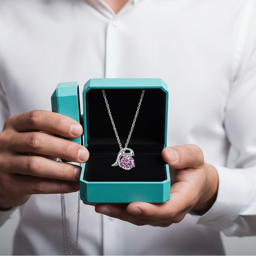 1.0 Ct Round Cut Tourmaline Birthstone Dolphin Pendant Necklace - Evani Naomi Jewelry