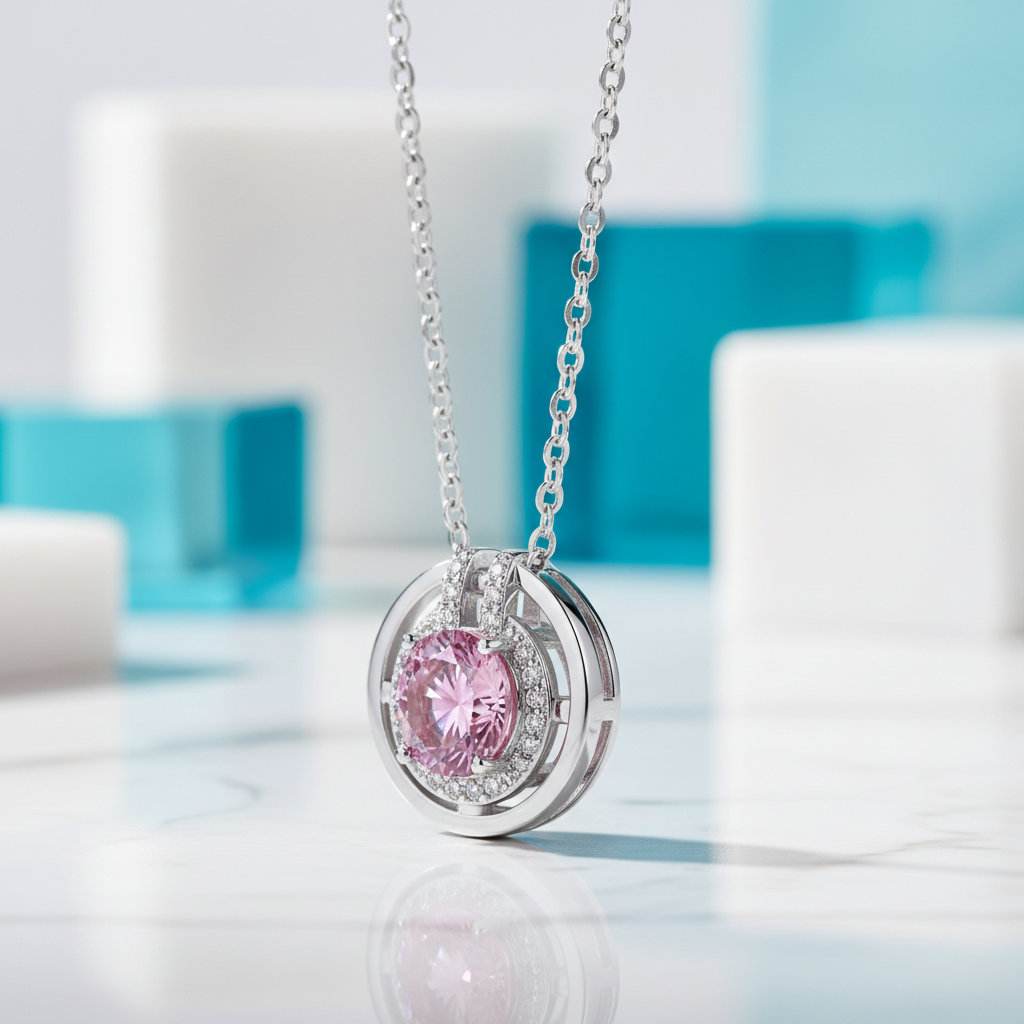 1.0 Ct Round Cut Tourmaline Birthstone Elegant Necklace - Evani Naomi Jewelry