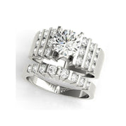 1.0 Ct Round Diamond Engagement Ring Set-Evani Naomi Jewelry