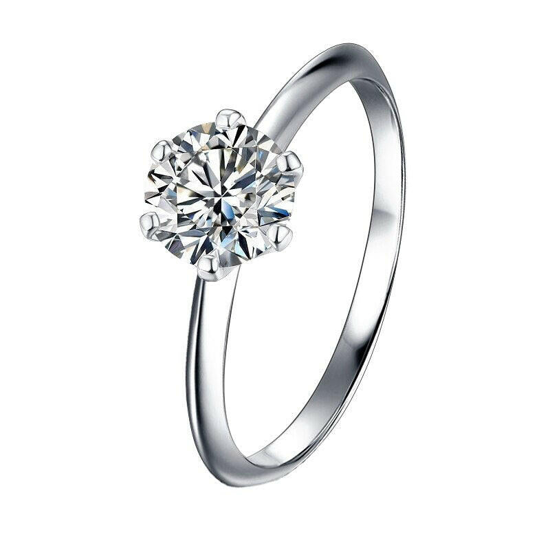 1.0 Ct Round Diamond Engagement Ring Set-Evani Naomi Jewelry