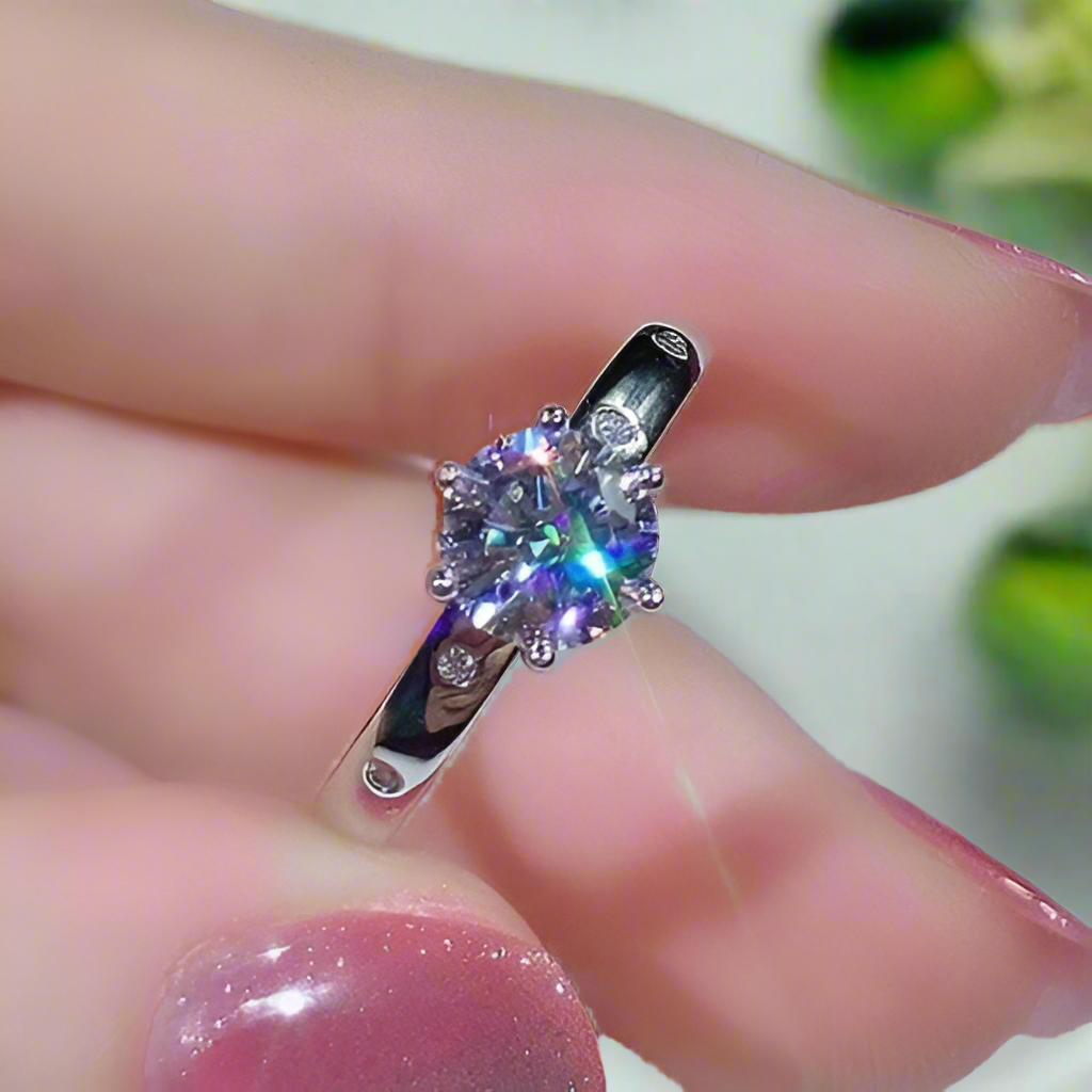 1.0 Ct Round Diamond Engagement Ring-Evani Naomi Jewelry