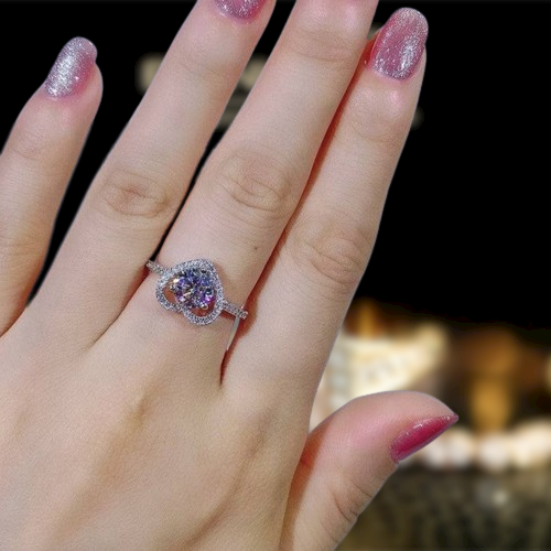 1.0 Ct Round Diamond Heart Style Engagement Ring-Evani Naomi Jewelry