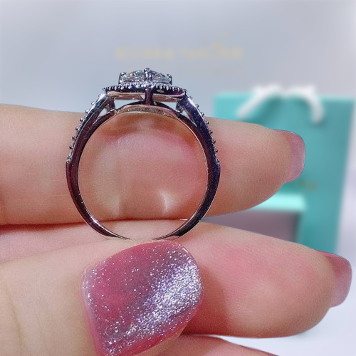 1.0 Ct Round Diamond Heart Style Engagement Ring-Evani Naomi Jewelry
