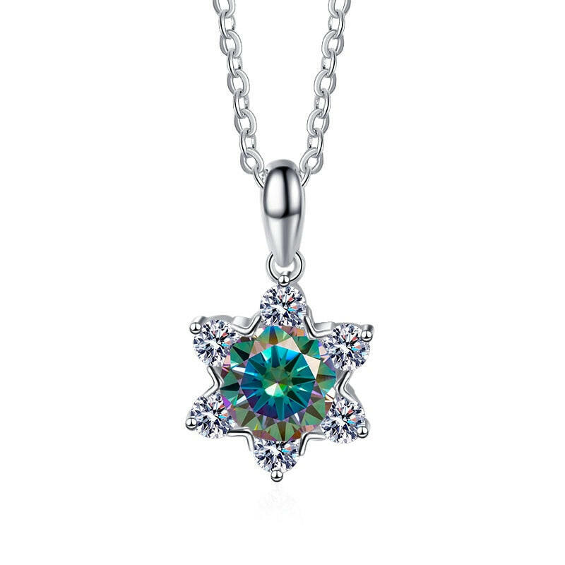 1.0 Ct Round Diamond Snowflake Pendant Necklace-Evani Naomi Jewelry