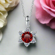 1.0 Ct Round Diamond Snowflake Pendant Necklace-Evani Naomi Jewelry